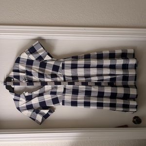 NWT Eliza J Woven Gingham Shirtdress